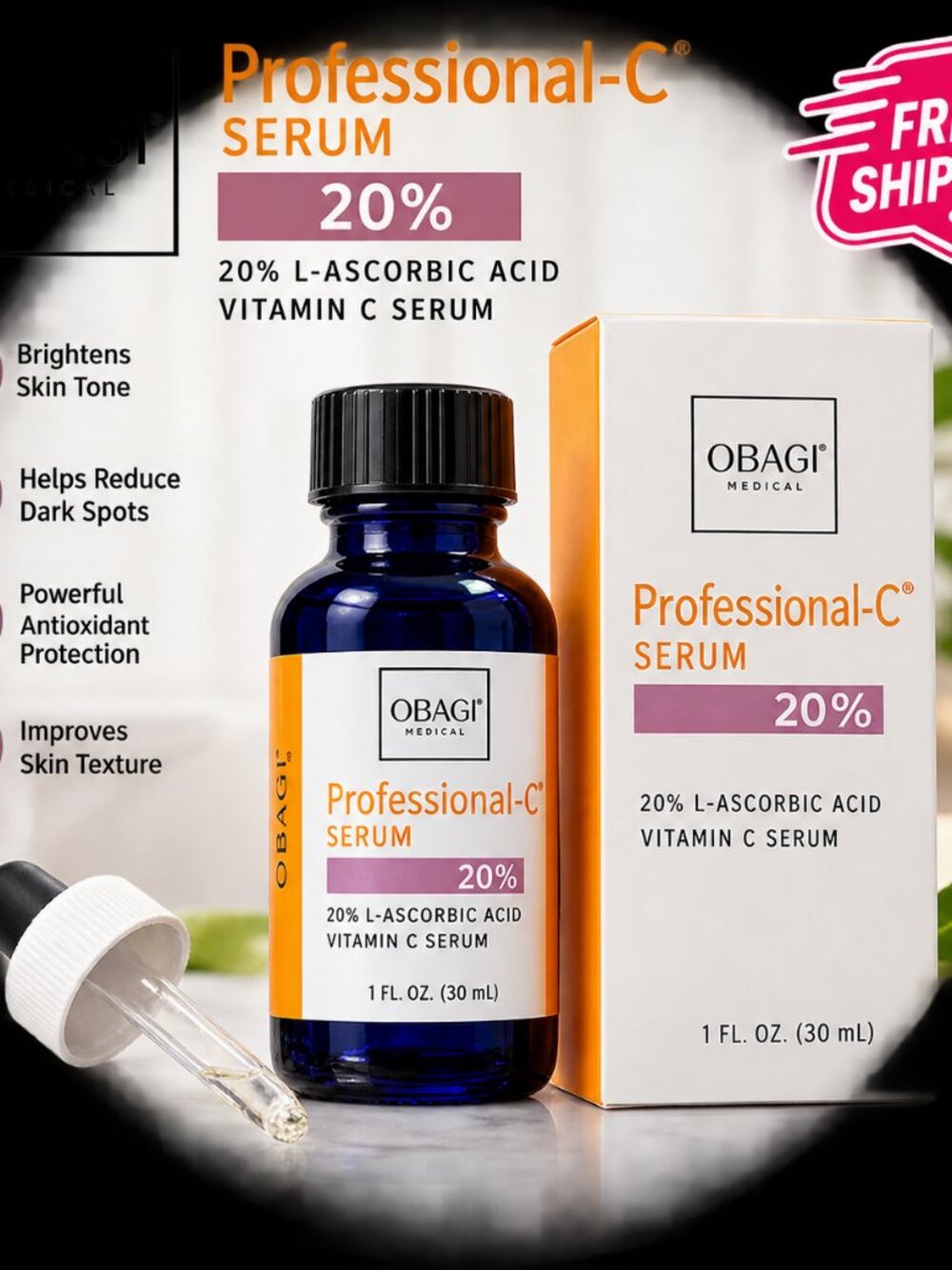 Obagi Professional-C 20% Vitamin C Serum - 1oz - New In Box - Sealed